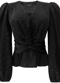Discount Liberte Tiki Ls Twist Blouse 22120 Black Diamond