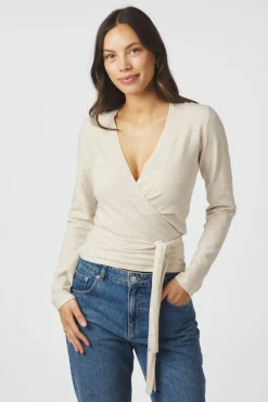 Online Neo Noir Tilfa Knit Wrap Blouse 166313 213
