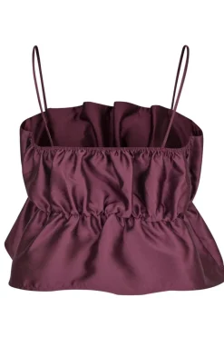 Neo Noir Tipton Dull Satin Top Burgundy