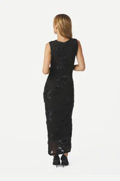 Outlet Neo Noir Tiranna Big Flower Mesh Dress 166824 100
