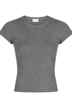 Hot Neo Noir Tirra Knit Tee Dark Grey Melange