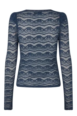 New Lollys Laundry Tolucall Blouse Ls 23 Dark Blue