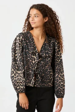 Discount Neo Noir Tova Leo Blouse 164451 Leopard