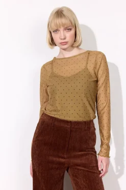 Online Hunkøn Tova Mesh Blouse 25935 Cream