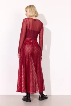 Sale Hunkøn Tova Mesh Blouse 25935 Zinfandel