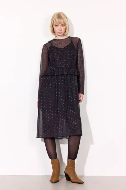 Discount Hunkøn Tova Mesh Dress 25936 Black