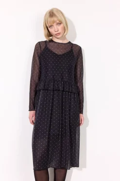 Discount Hunkøn Tova Mesh Dress 25936 Black