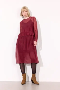 Hot Hunkøn Tova Mesh Dress 25936 Zinfandel