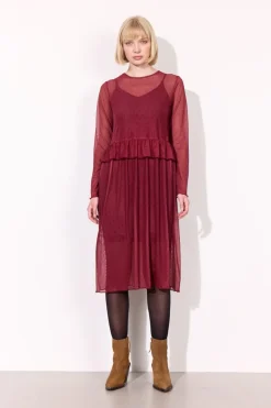 Hot Hunkøn Tova Mesh Dress 25936 Zinfandel