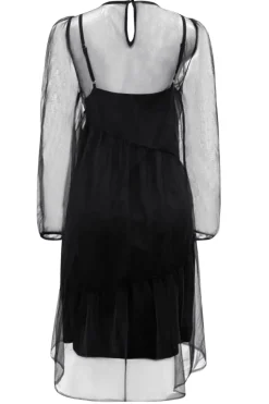 Liberte Tulle-Ls-Bow-Dress 22124 Black Red Bow