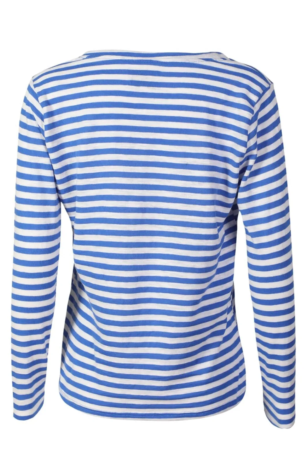 Sale Liberte Ulla-Ls-Vneck-Stripe-Tshirt 22160 Cobolt White Stripe