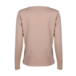 Clearance Liberte Ulla-Ls-Vneck-Tshirt 22159 Sand