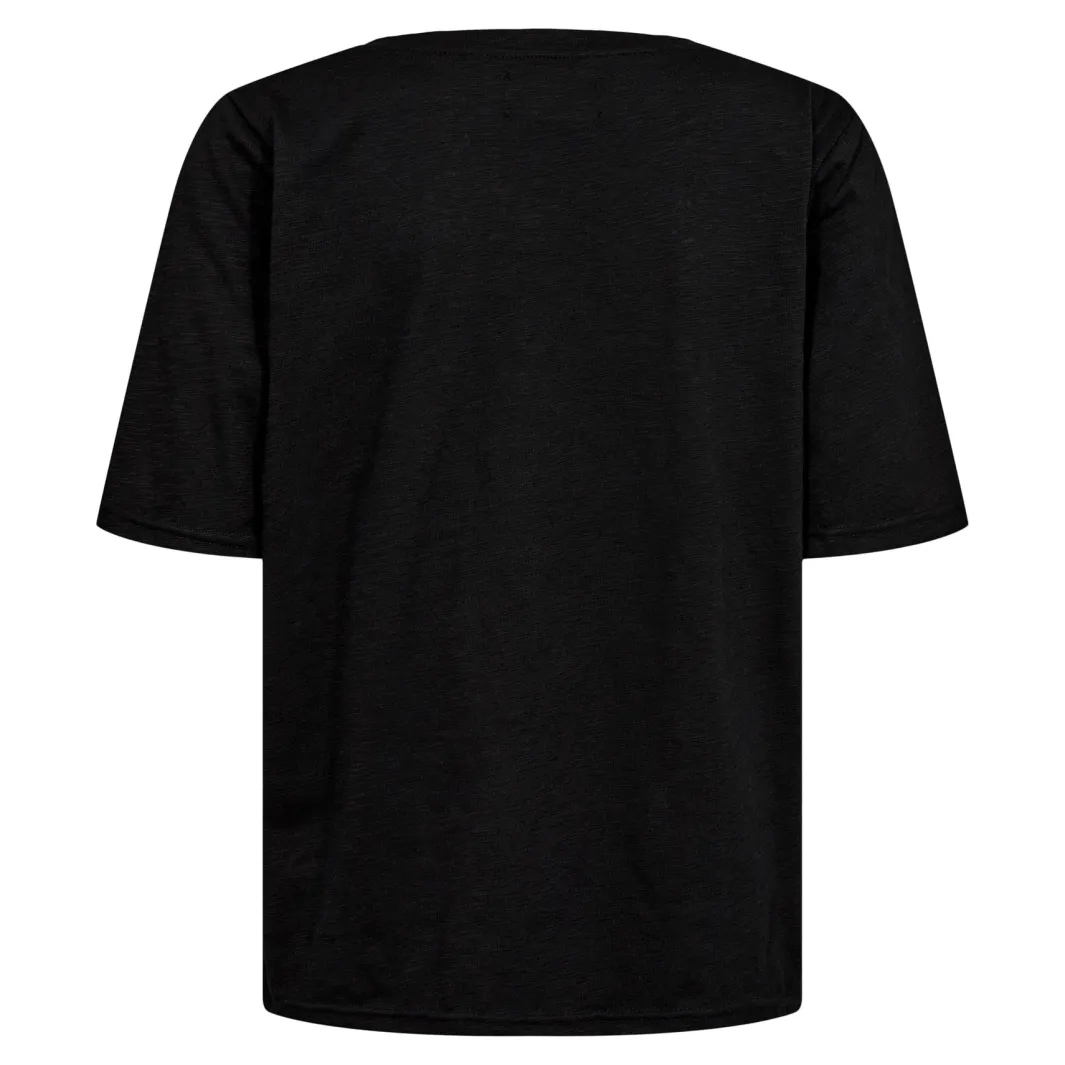 Clearance Liberte Ulla-Ss-Vneck-Tshirt Black