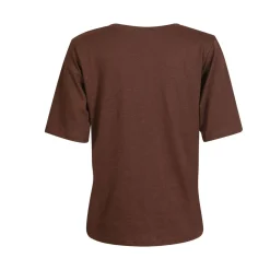 Liberte Ulla-Ss-Vneck-Tshirt 21675 Dark Brown
