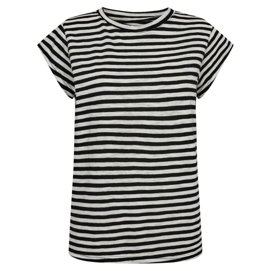 Outlet Liberte Ulla-Stripe-Tshirt Black White Stripe