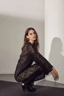 Best Haute L'Amitié Utopia Lace Ls Buckle Dress HL10081 Black