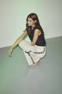 Online Haute L'Amitié Utopia Lace Tie Pant HL10080 Off-White