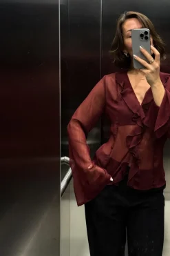 Hot Neo Noir Valappa Chiffon Blouse 166668 682