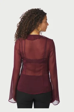 Hot Neo Noir Valappa Chiffon Blouse 166668 682