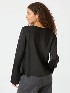 Hot Neo Noir Vallista Soft Satin Blouse 163844 Black