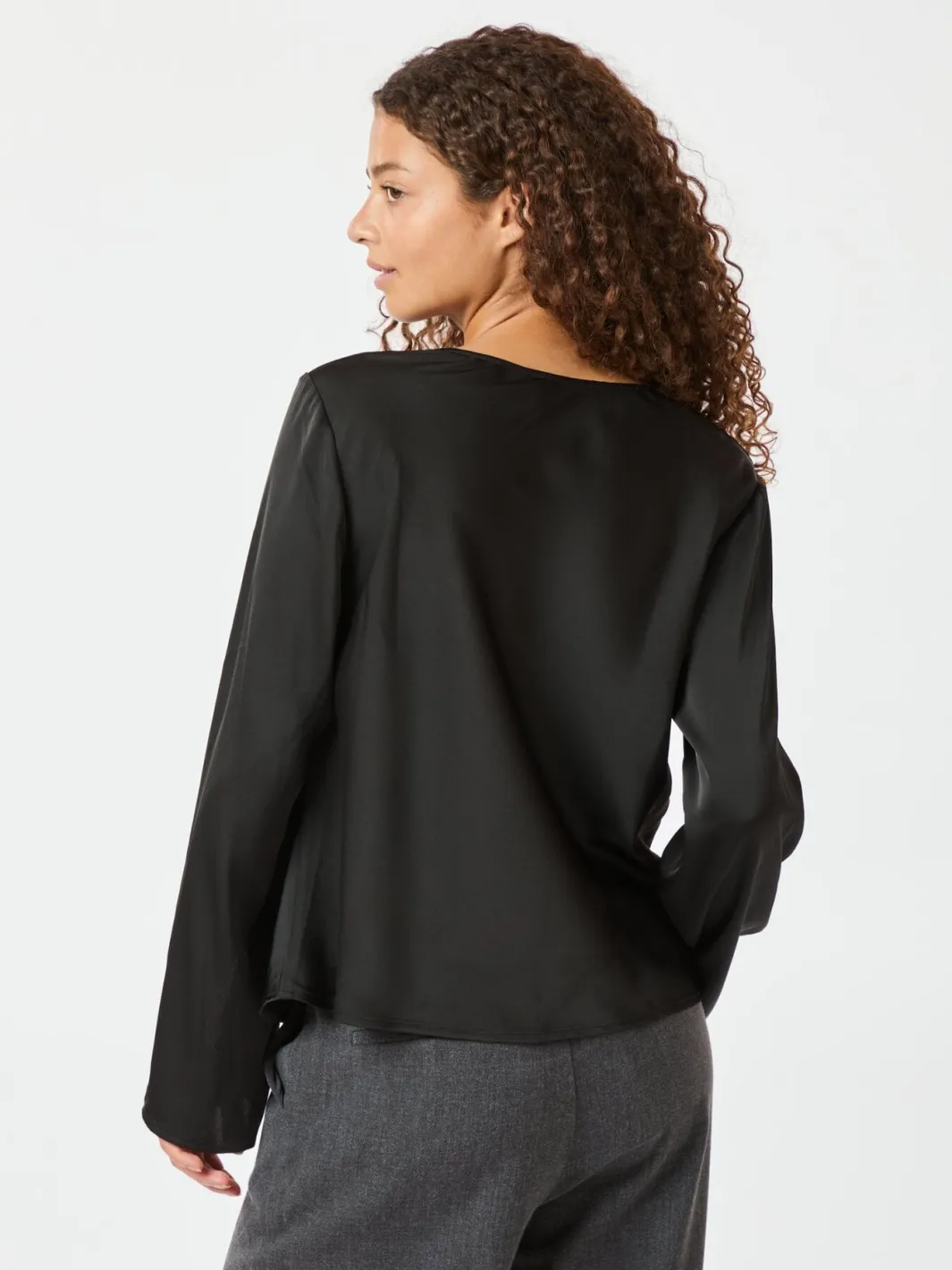 Hot Neo Noir Vallista Soft Satin Blouse 163844 Black