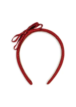 New Konges Sløjd Velvet Bow Hairbrace Ks104462 Red/glitter