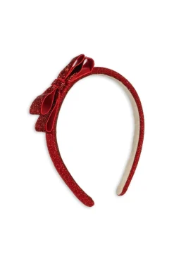 New Konges Sløjd Velvet Bow Hairbrace Ks104462 Red/glitter