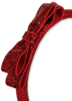 New Konges Sløjd Velvet Bow Hairbrace Ks104462 Red/glitter
