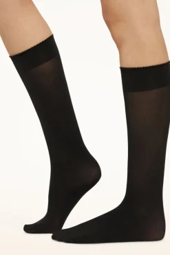 Hot Wolford Velvet De Luxe 50 Knee-highs 7005 Black