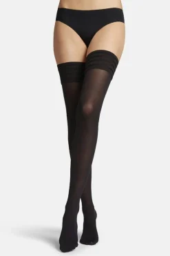 Discount Wolford Velvet De Luxe 50 Stay-up 7005 Black