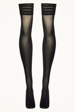 Discount Wolford Velvet De Luxe 50 Stay-up 7005 Black