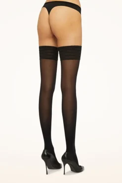 Discount Wolford Velvet De Luxe 50 Stay-up 7005 Black