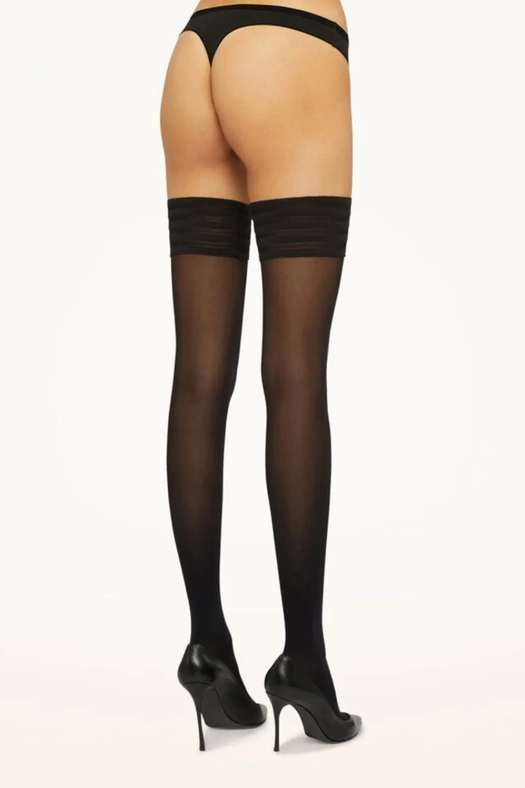 Discount Wolford Velvet De Luxe 50 Stay-up 7005 Black