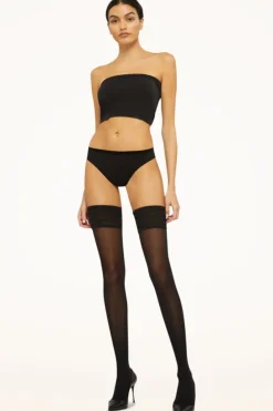 Discount Wolford Velvet De Luxe 50 Stay-up 7005 Black