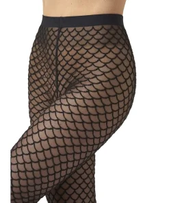 Online Wolford Velvet Net Illusion Tights17650 9180 Black/black