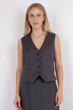 Discount Neo Noir Vendetta Melange Vest Dark Grey