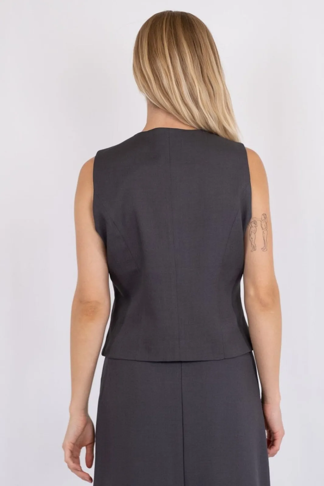 Discount Neo Noir Vendetta Melange Vest Dark Grey