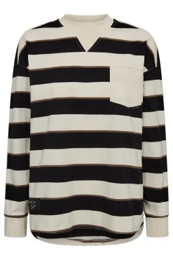 Hot Haute L'Amitié Veronica Stripe Tee Sweat HL10295 Offwhite Black