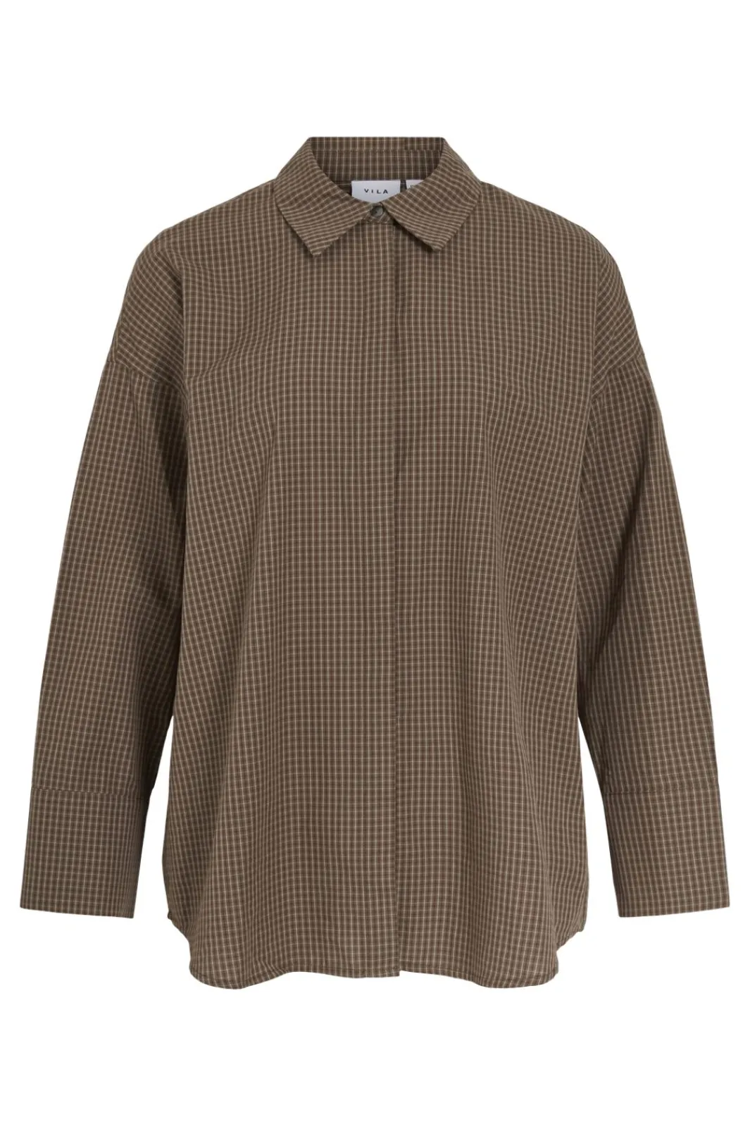 Discount Vila Vichek L/S Shirt 5102131 Coffee Bean Brown