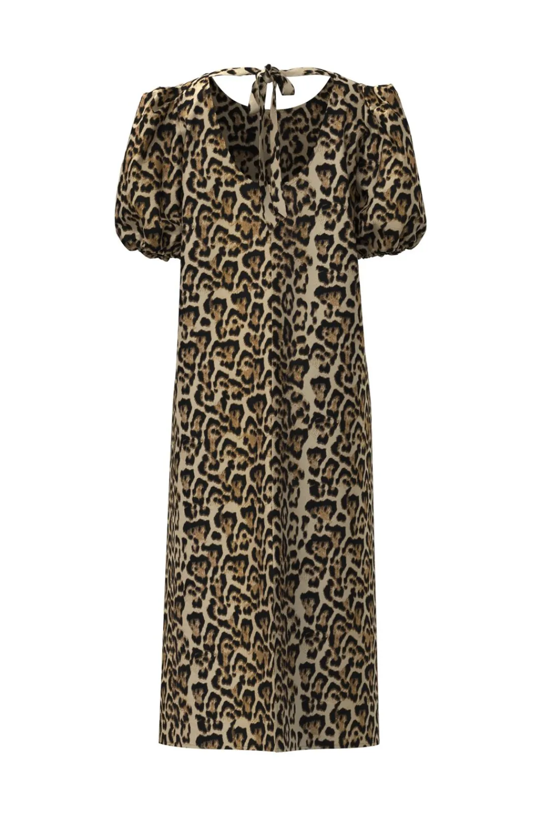 New Vila Vichia S/S Midi Dress 4719002 Birch Leopard