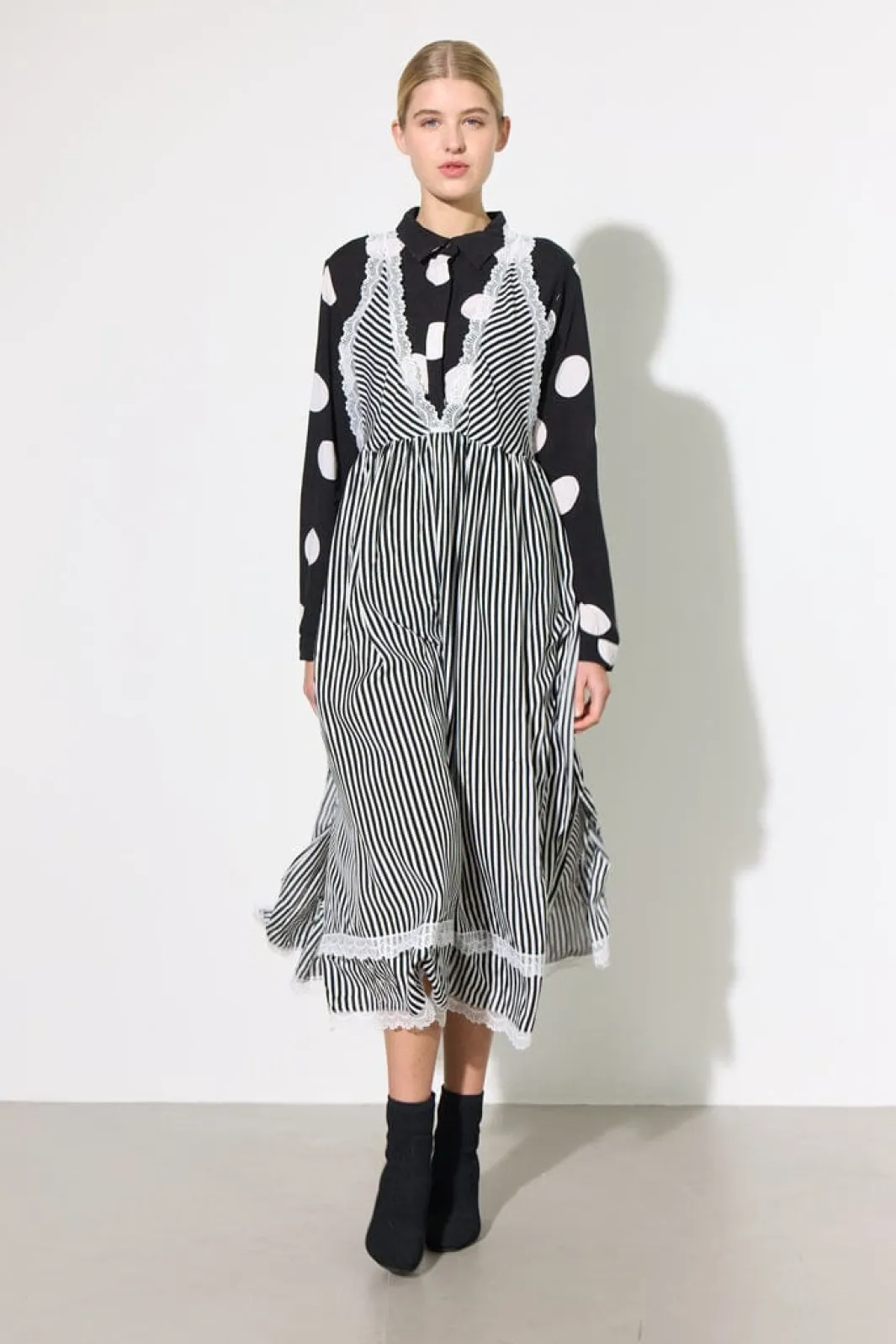 Best Hunkøn Vicky Dress 25982 Black Striped