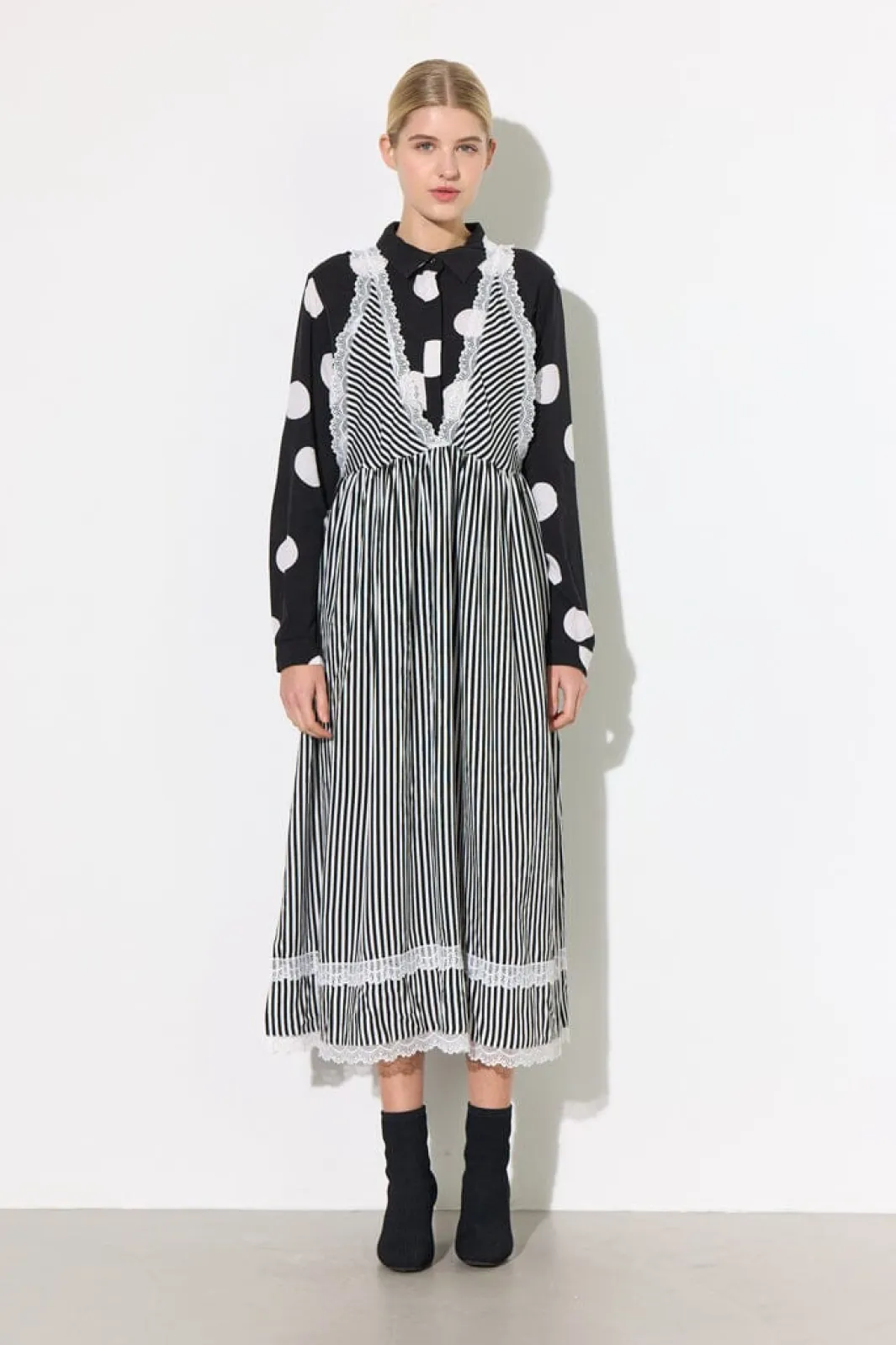 Best Hunkøn Vicky Dress 25982 Black Striped