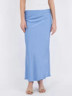 Online Neo Noir Vicky Heavy Sateen Skirt Dusty Blue