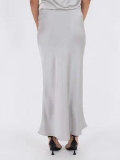 Neo Noir Vicky Heavy Sateen Skirt Silver