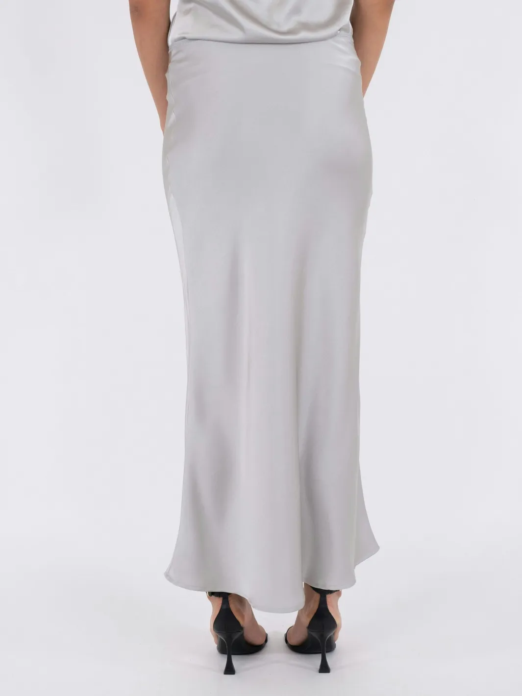 Neo Noir Vicky Heavy Sateen Skirt Silver