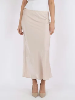 Online Neo Noir Vicky Heavy Sateen Skirt Champagne