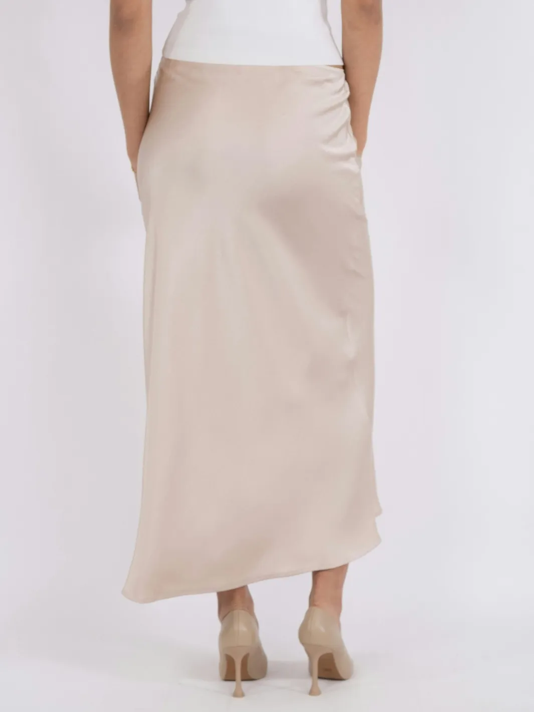 Online Neo Noir Vicky Heavy Sateen Skirt Champagne