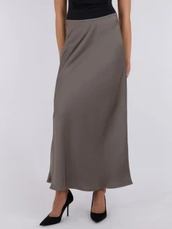 New Neo Noir Vicky Heavy Sateen Skirt Warm Grey