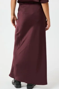 Outlet Neo Noir Vicky Heavy Sateen Skirt 159588 Burgundy