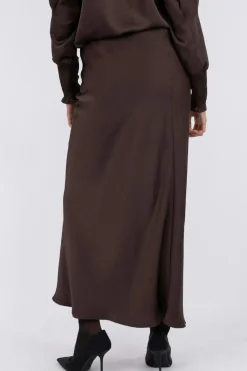 Discount Neo Noir Vicky Heavy Sateen Skirt 159588 Dark Brown